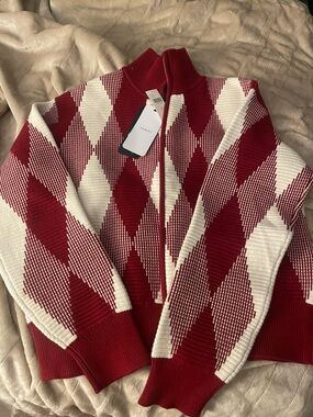 Varley Karina Jacquard Zip Up Sweater - Size Medium - NWT